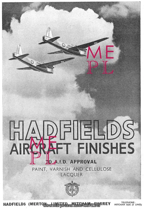 : Hadfields Ltd. Aircraft Finishes : Hadfields Ltd. Aircraft Finishes