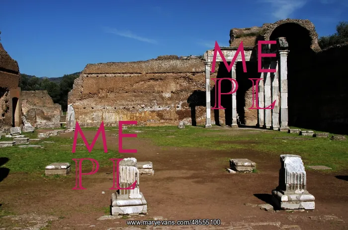 : Hadrian's Villa. 2nd century. Hall with Doric Pillars. Italy : Hadrian's Villa. 2nd century. Hall with Doric Pillars. Italy