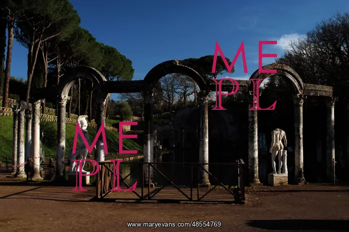 : Hadrian's Villa. The Canopus with the statue of God Mars. 2n : Hadrian's Villa. The Canopus with the statue of God Mars. 2n