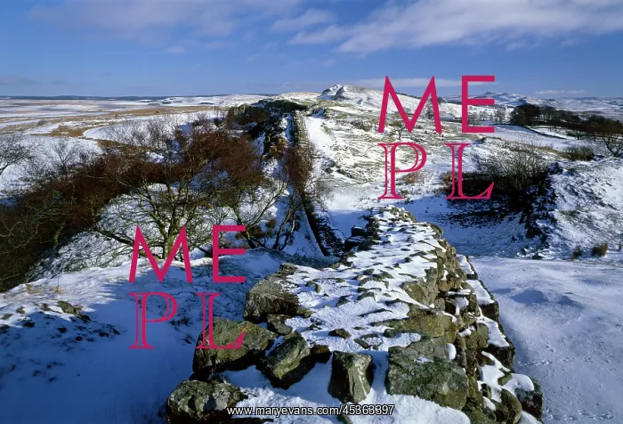 : Hadrian's Wall snow scene : Hadrian's Wall snow scene
