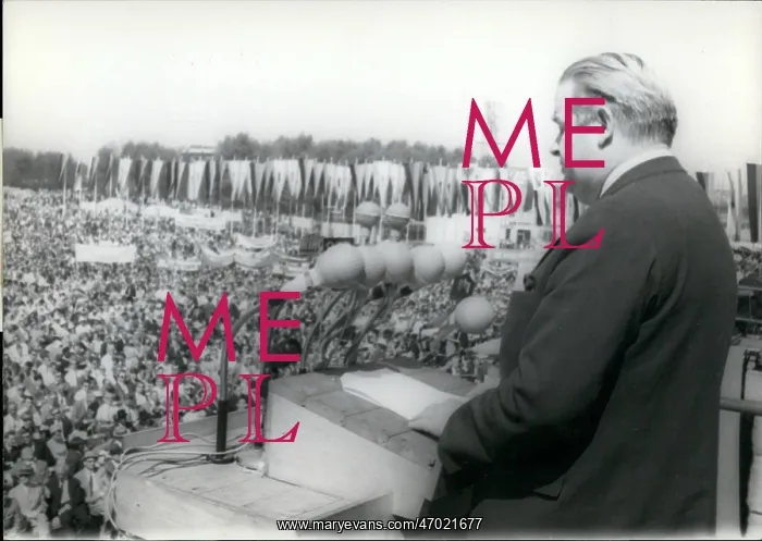 : Per Haekkerup of Denmark at May demonstration, West Berlin : Per Haekkerup of Denmark at May demonstration, West Berlin