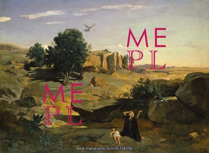 : HAGAR IN THE WILDERNESS, by Camille Corot, 1835 : HAGAR IN THE WILDERNESS, by Camille Corot, 1835