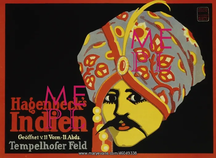 : Hagenbecks Indien poster : Hagenbecks Indien poster