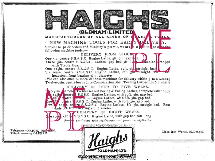: Haighs Of Oldham: Manufacturers Of Machine Tools : Haighs Of Oldham: Manufacturers Of Machine Tools