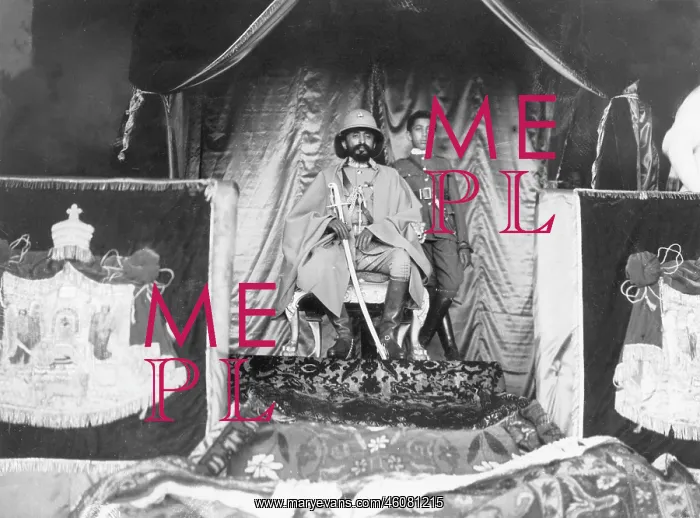 : Haile Selassi on his throne : Haile Selassi on his throne