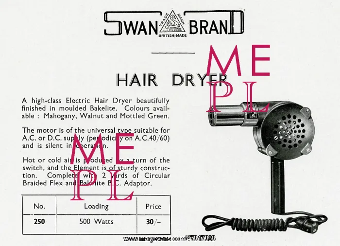  : Hair dryer 1939