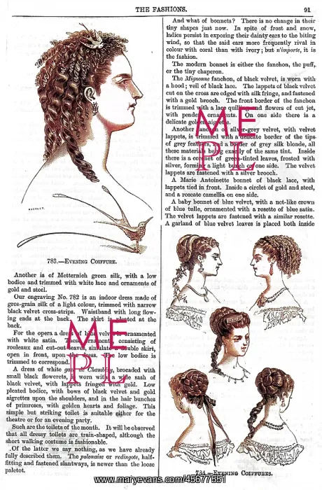 : HAIRSTYLES / EVENING 1868 : HAIRSTYLES / EVENING 1868