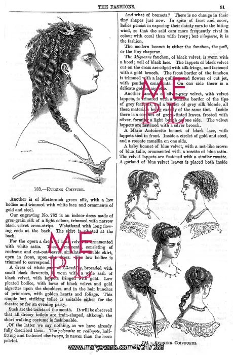 : HAIRSTYLES / EVENING 1868 : HAIRSTYLES / EVENING 1868