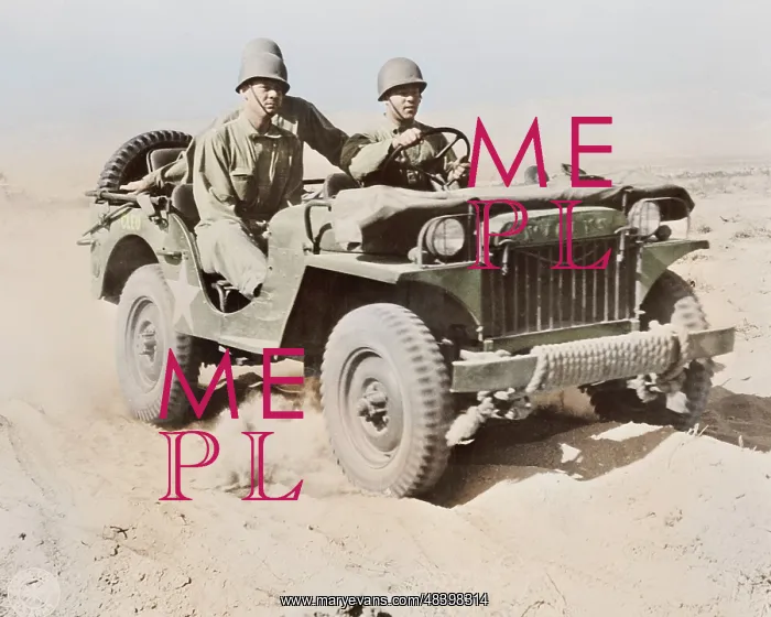: A half-ton jeep at the desert training center : A half-ton jeep at the desert training center