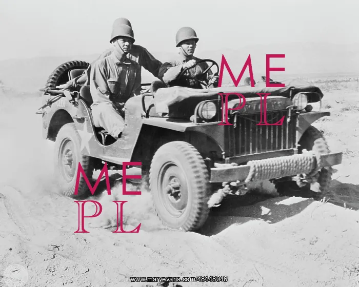 : A half-ton jeep at the desert training center : A half-ton jeep at the desert training center