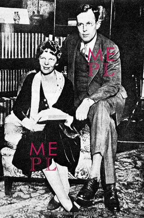 : Half Tone of Amelia Earhart with her Husband G.P. Putnam : Half Tone of Amelia Earhart with her Husband G.P. Putnam