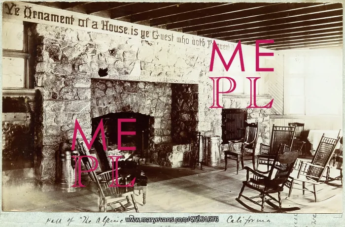  : Hall of the Alpine Tavern, Mt, Lowe, California