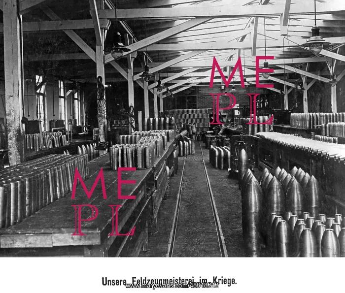 : Hall with ammunition, 1916 : Hall with ammunition, 1916