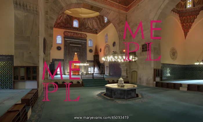 : Hall of the Green Mosque, Bursa, Turkey : Hall of the Green Mosque, Bursa, Turkey
