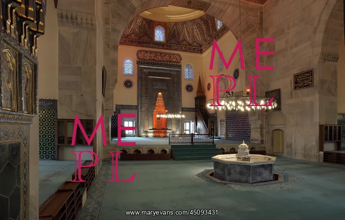 : Hall of the Green Mosque, Bursa, Turkey : Hall of the Green Mosque, Bursa, Turkey