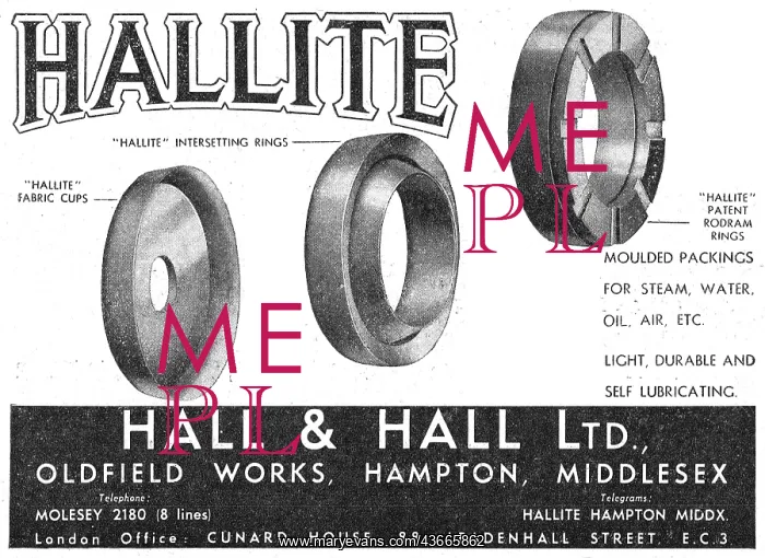 : Hall & Hall - Hallite Moulded Packings & Rings : Hall & Hall - Hallite Moulded Packings & Rings