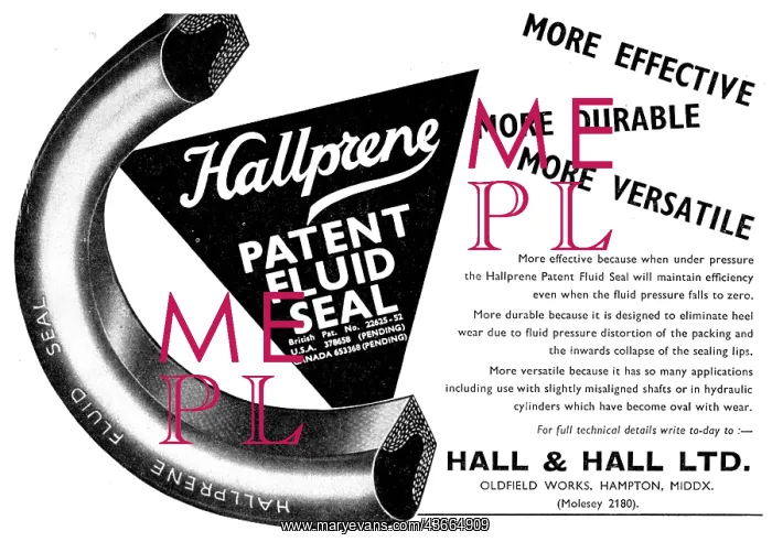 : Hall & Hall - Hallprene Synthetic Seals : Hall & Hall - Hallprene Synthetic Seals