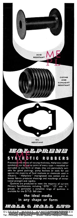 : Hall & Hall - Hallprene Synthetic Seals : Hall & Hall - Hallprene Synthetic Seals