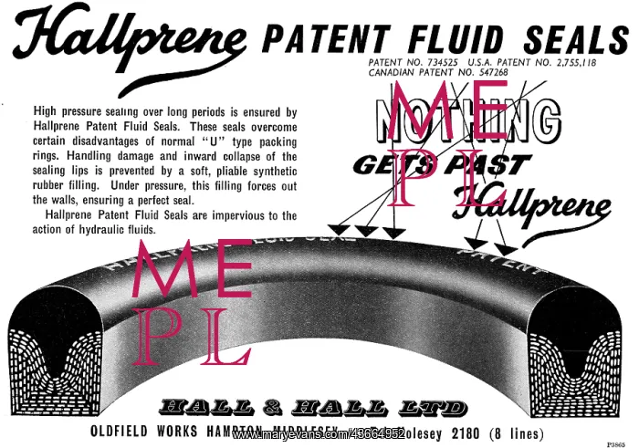 : Hall & Hall - Hallprene Synthetic Seals : Hall & Hall - Hallprene Synthetic Seals