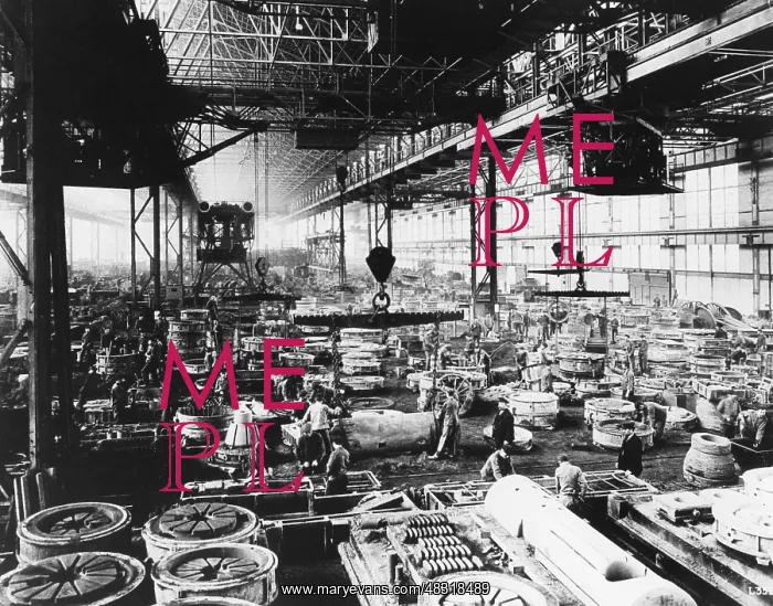 : Hall of the Krupp works in Essen, 1910 : Hall of the Krupp works in Essen, 1910