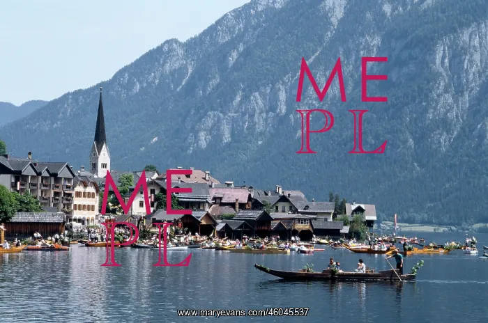 : Hallstatt. Cityview of Hallstatt and Hallstatt Lake : Hallstatt. Cityview of Hallstatt and Hallstatt Lake