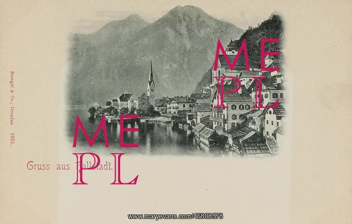: Hallstatt (Upper Austria). View of the lake and the village : Hallstatt (Upper Austria). View of the lake and the village