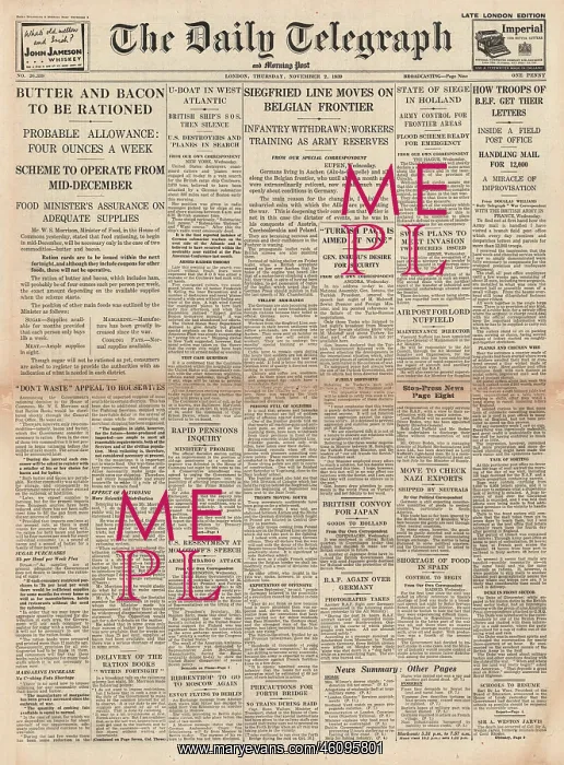 : Ham, Bacon and Butter are rationed : Ham, Bacon and Butter are rationed