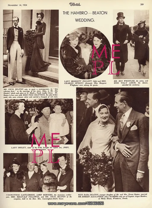 : The Hambro - Beaton wedding, 1934 : The Hambro - Beaton wedding, 1934