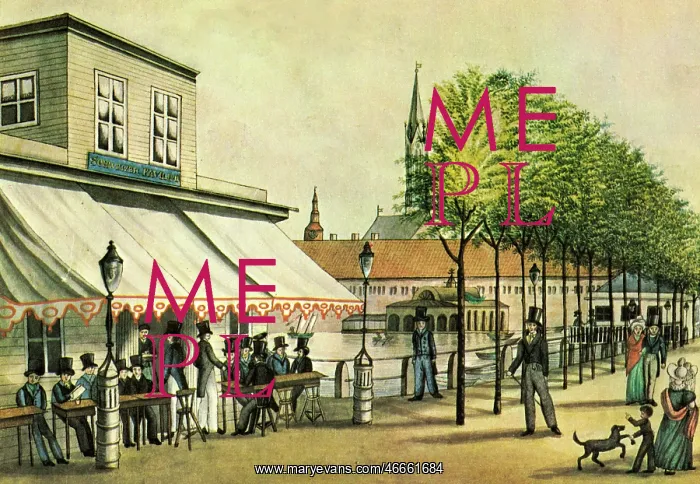 : Hamburg, Alter Pavillon, open 1799, extrior view : Hamburg, Alter Pavillon, open 1799, extrior view