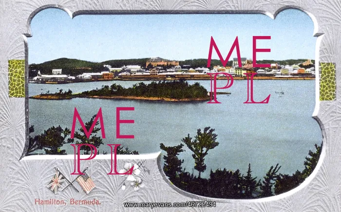 : Hamilton, Bermuda - Panoramic view with decorative surround