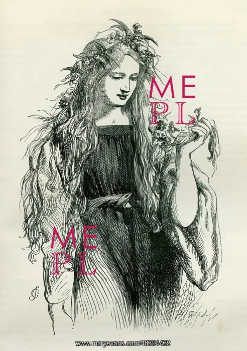 : Hamlet - Ophelia with symbolic flowers : Hamlet - Ophelia with symbolic flowers