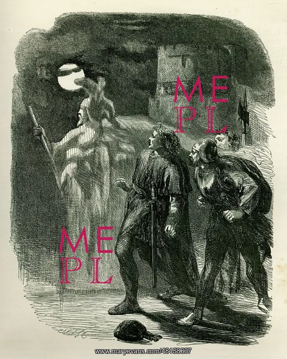 : Hamlet - he sees his father's ghost on the battlements : Hamlet - he sees his father's ghost on the battlements