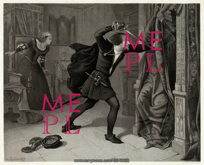 : Hamlet slays Polonius : Hamlet slays Polonius