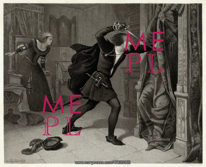 : Hamlet slays Polonius : Hamlet slays Polonius