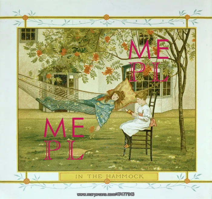 : In the Hammock ' two girls under a tree : In the Hammock ' two girls under a tree