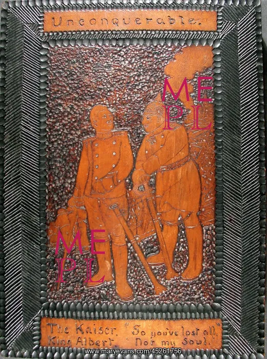 : Hand carved oak plaque entitled Unconquerable : Hand carved oak plaque entitled Unconquerable