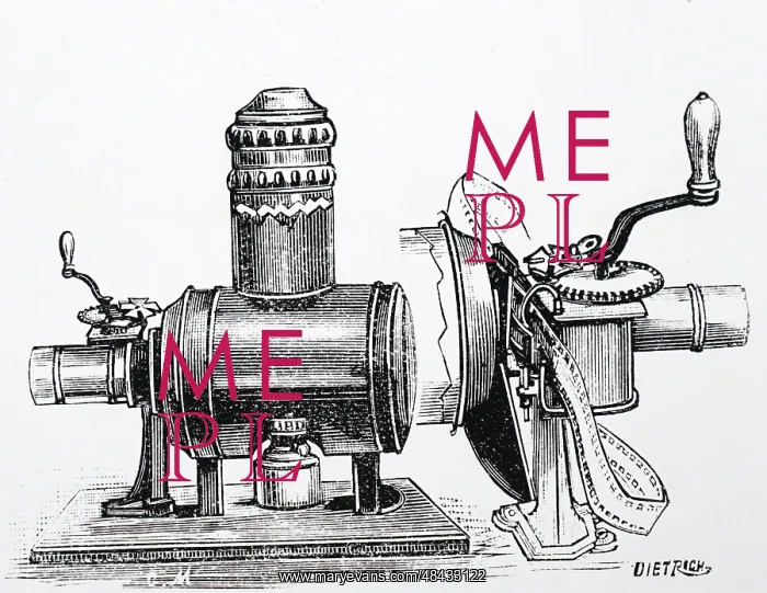  : Hand-cranked film projector, 1898