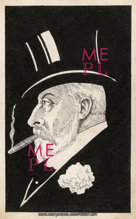 : Hand-drawn postcard of King Edward VII in profile : Hand-drawn postcard of King Edward VII in profile