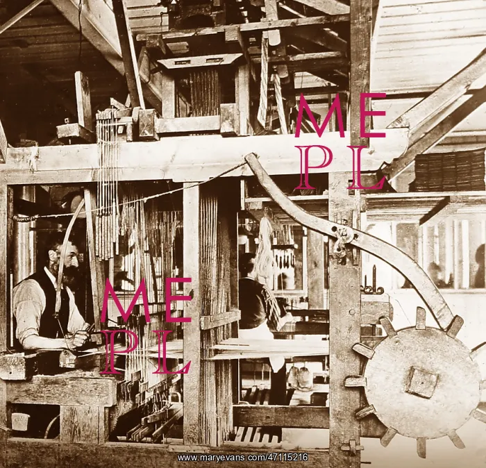  : Hand loom linen weaver in Belfast, Ireland, Victorian period