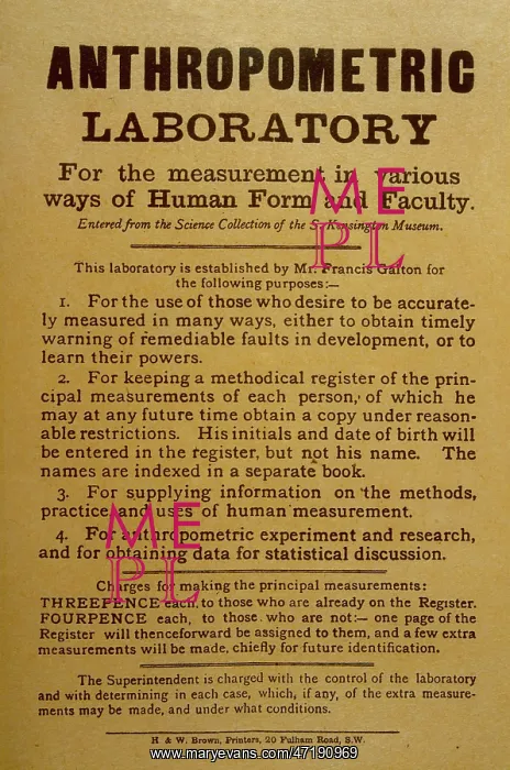 : Handbill For Francis Galton Laboratory : Handbill For Francis Galton Laboratory