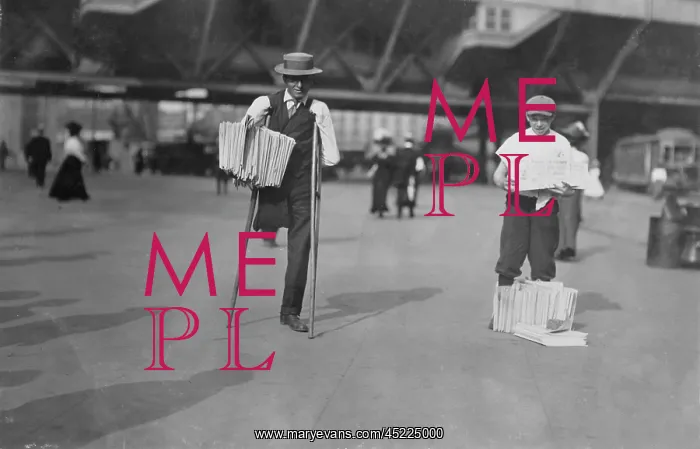 : A handicapped man selling newspapers, original ? : A handicapped man selling newspapers, original ?