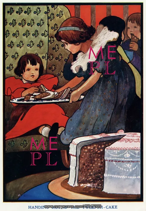 : Handing round the 12th cake by Charles Robinson : Handing round the 12th cake by Charles Robinson