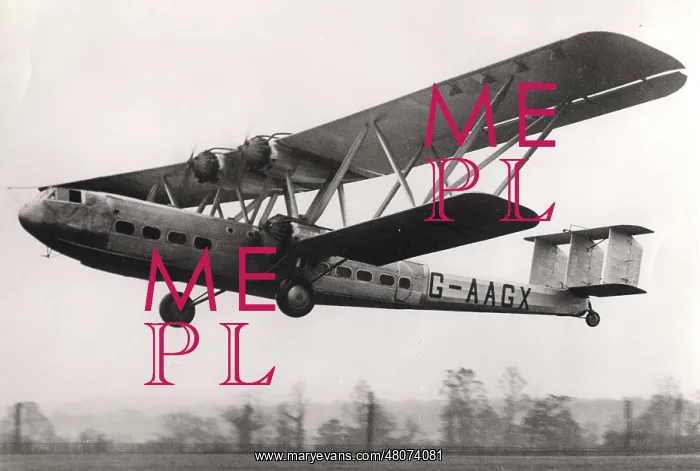 : Handley Page HP42E G-AAGX Hannibal during an early test : Handley Page HP42E G-AAGX Hannibal during an early test