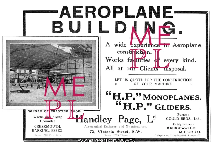 : Handley Page Monoplanes & Gliders : Handley Page Monoplanes & Gliders