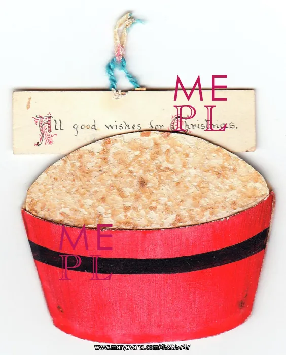 : Handmade Christmas card in the shape of a container : Handmade Christmas card in the shape of a container
