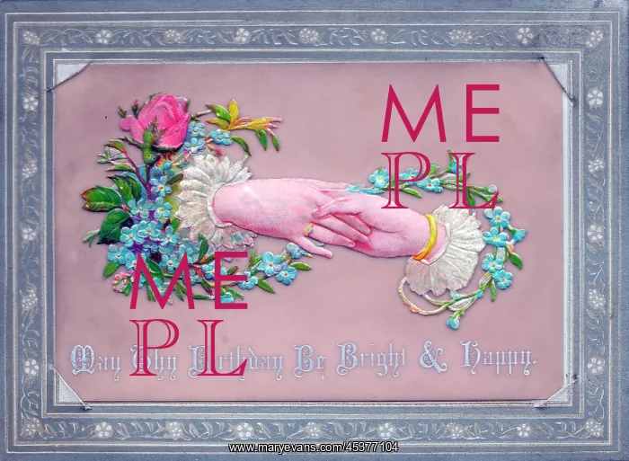  : Hands and flowers on a birthday card