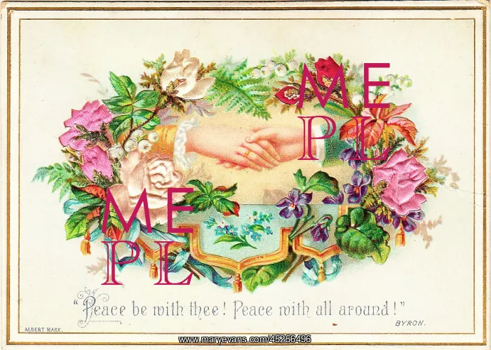  : Hands and flowers on a romantic greetings card