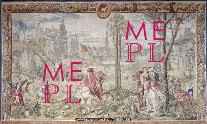 : Hanging showing the hunt of Maximilien : Hanging showing the hunt of Maximilien