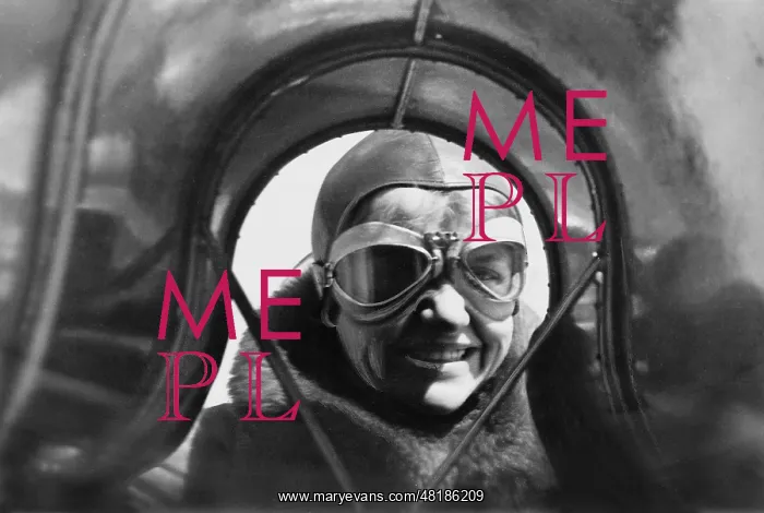: Hanna Reitsch in the cockpit of her glider, 1936 : Hanna Reitsch in the cockpit of her glider, 1936