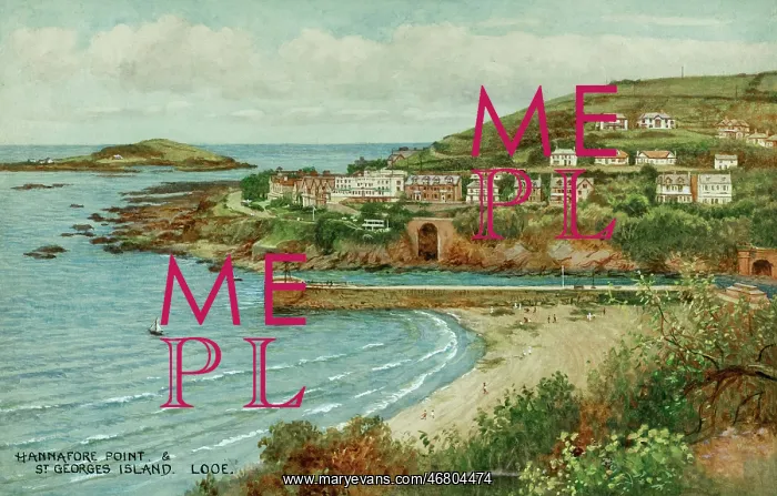 : Hannafore Point and St George's Island, Looe, Cornwall : Hannafore Point and St George's Island, Looe, Cornwall